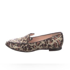 KATE SPADE NEW YORK Animal Print Sequin Embellishments Loafers